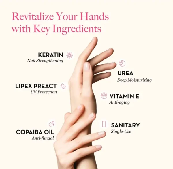 Bodipure All-In-One Hand Care Mask with Keratin & Vitamin E - Repair Cracked Nails - Pack
