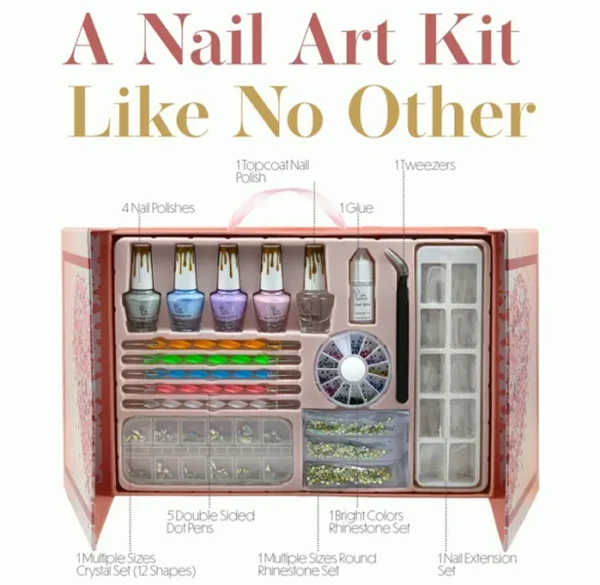 Nail Art Kit for Teens with Rhinestones