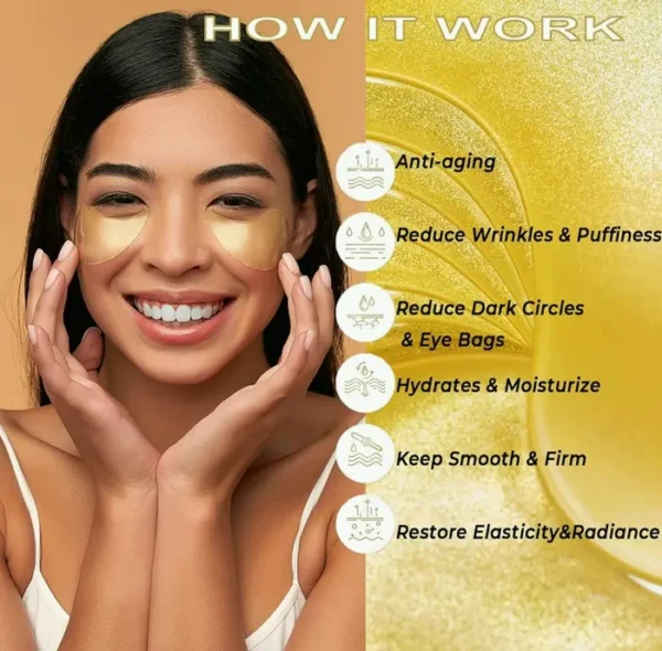 Gold Eye Masks for Puffy Eyes &  Eye Bags