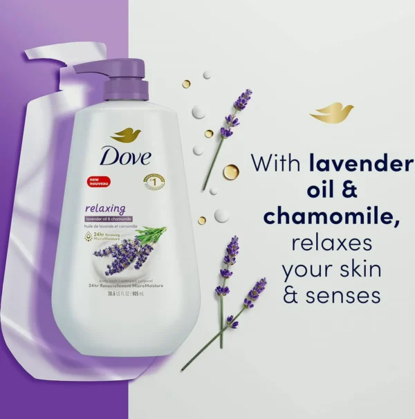 Dove Bath Cleanser with Lavender Oil & Chamomile, 3 Pack