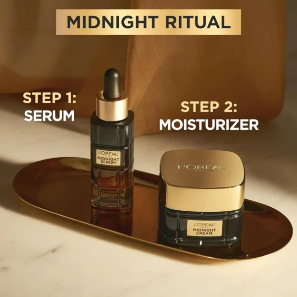 L'Oreal Paris Age Perfection Anti-Aging Nighttime Moisturizer, Reduce Wrinkles & Firm 1.7oz + Elixir Sample
