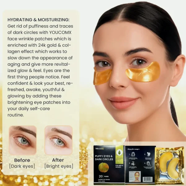 Eye Mask: Reduce Swelling & Dark Circles - 20 Pairs