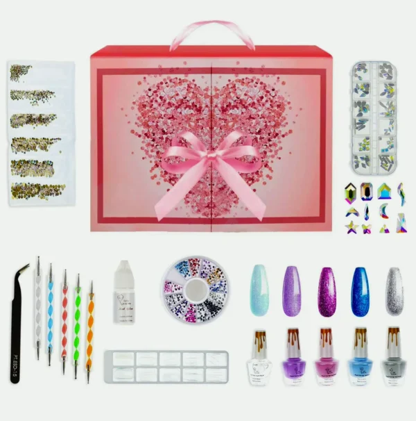Nail Art Kit for Teens with Rhinestones