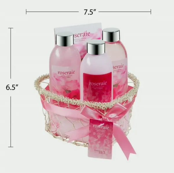 Heart Pink Flower Spa Bath Present Hamper