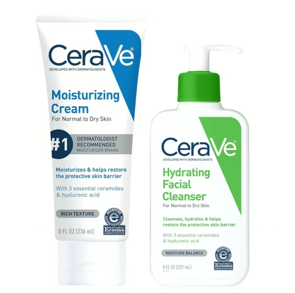 CeraVe Hydrating Skincare Kit | 8oz Cream & Facial Wash
