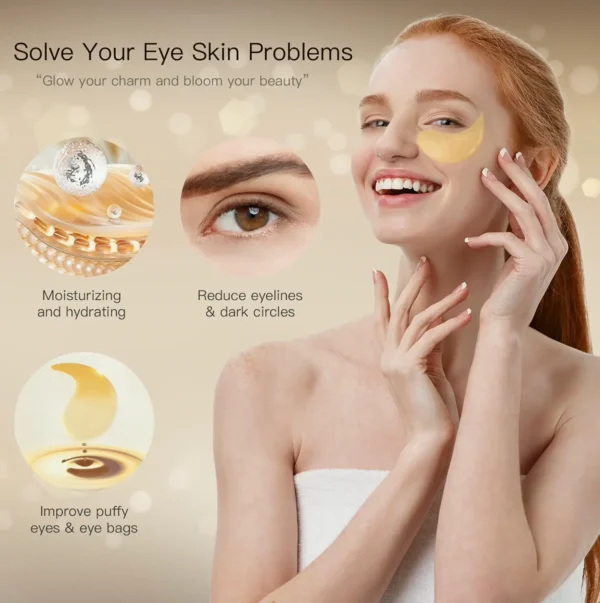 24K Gold Collagen Eye Mask for Puffy Eye Bags