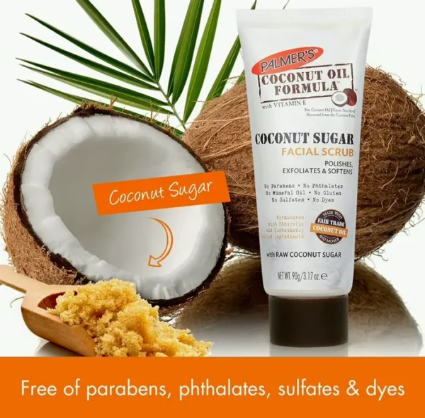 Palmers Coco Scrub Facial Exfoliator, 3 Ounces, Set of One