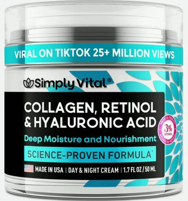 SimplyVital Face Cream Elasticity Anti-Aging Throat & Décolleté Daily & Night 1.7 Oz