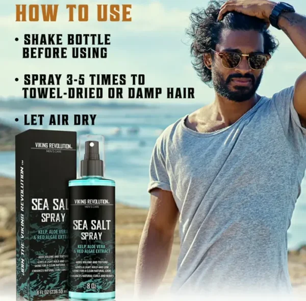 Norse Retort Oceanic Salt Mist for Men's Hair - Kelp, Aloe Vera & Algae 8oz