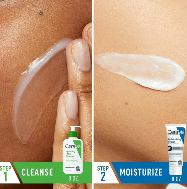 CeraVe Hydrating Skincare Kit | 8oz Cream & Facial Wash