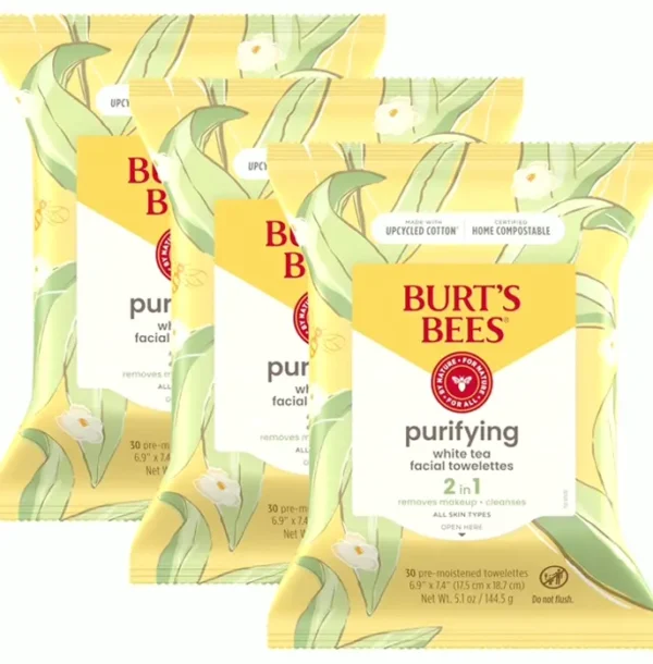 Tea Facial Wipes for Every Complexion Varieties, Moisturizing Makeup Eliminator, Thirty Ct 3-Pack
