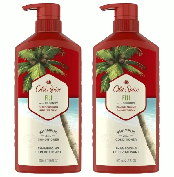OS Fiji Dual-Action Bundle for Men, Tropical Scent, Hair Care 2 Pack