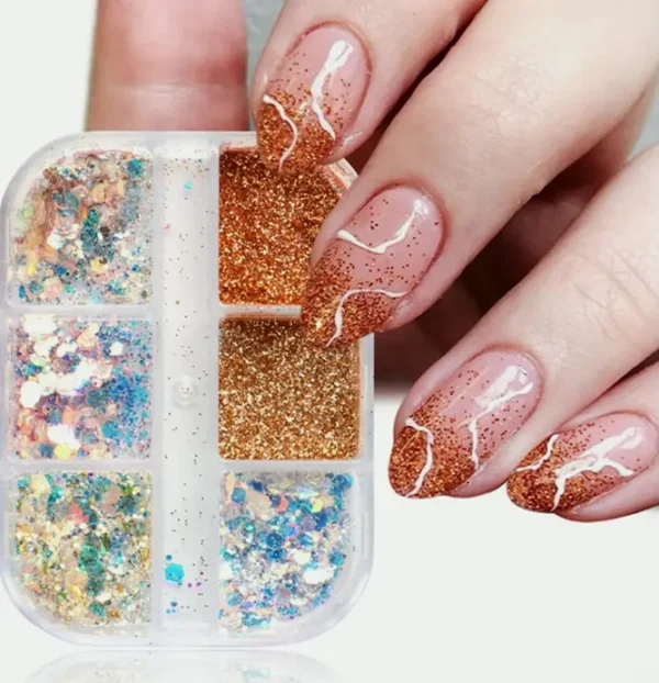 Nail Design Glitter Sequins Powder - Shiny Nail Decor