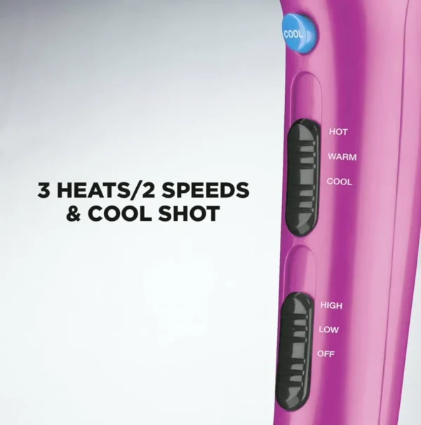 Blow Dryer w/ Pull-in Cable, Conair Powerful, Rosy