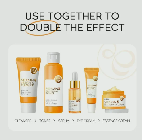 Vit C Skin Care Gift Set, 5-in-1 Including Wash, Refresher, Elixir