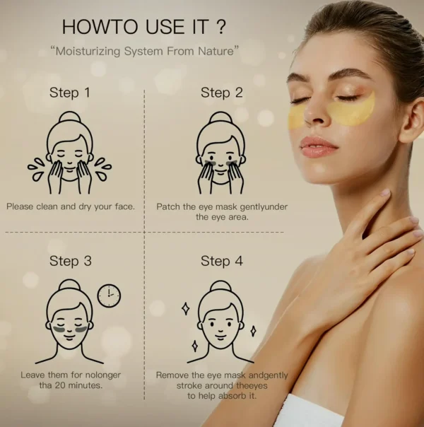 24K Gold Collagen Eye Mask for Puffy Eye Bags