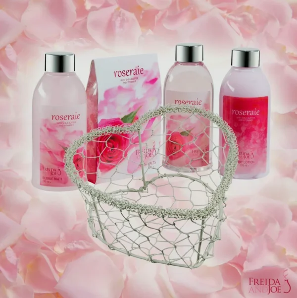 Heart Pink Flower Spa Bath Present Hamper