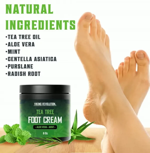 Tea Tree Feet Cream for Dry Heels Featuring Mint (8oz)