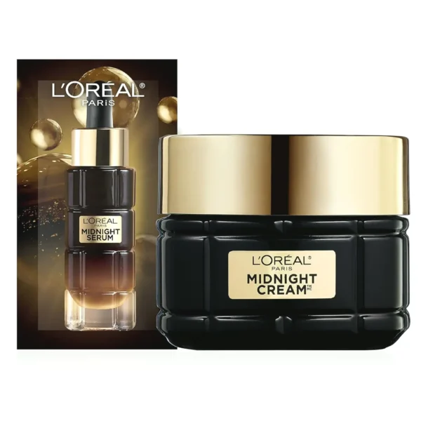 L'Oreal Paris Age Perfection Anti-Aging Nighttime Moisturizer, Reduce Wrinkles & Firm 1.7oz + Elixir Sample