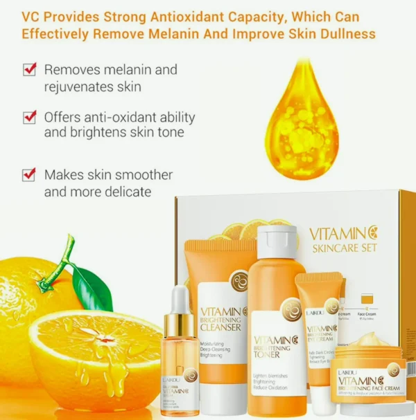 Vit C Skin Care Gift Set, 5-in-1 Including Wash, Refresher, Elixir