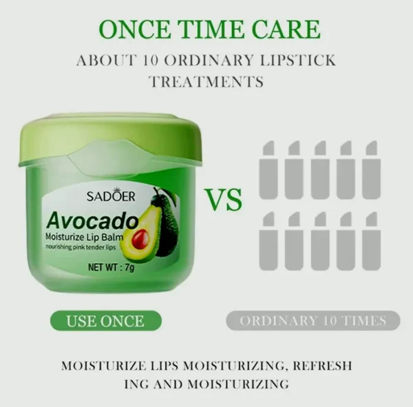Avocado-based Lip Balm, Hydration for Dry Crack Lips