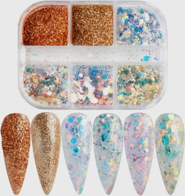 Nail Design Glitter Sequins Powder - Shiny Nail Decor